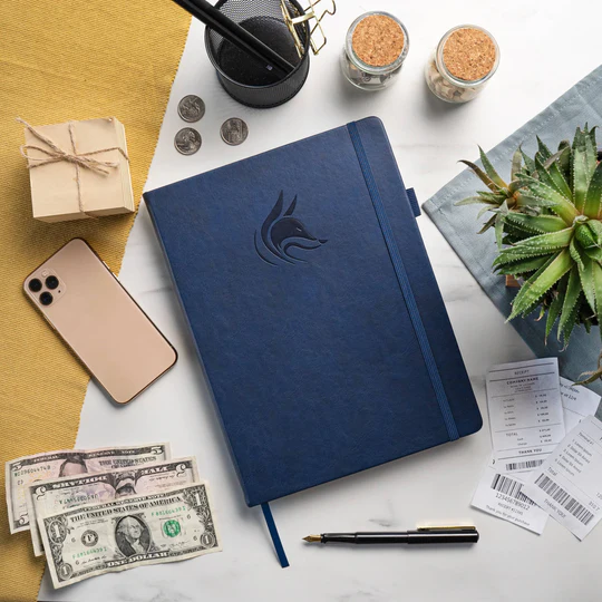 blue Clever Fox Notary Journal features