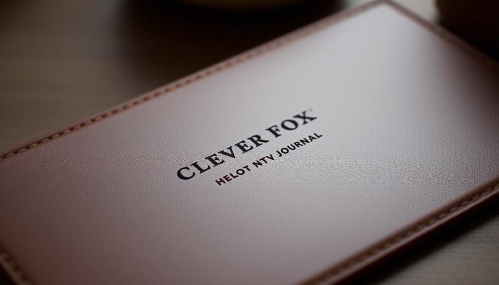 Clever Fox Notary Journal cover details and branding