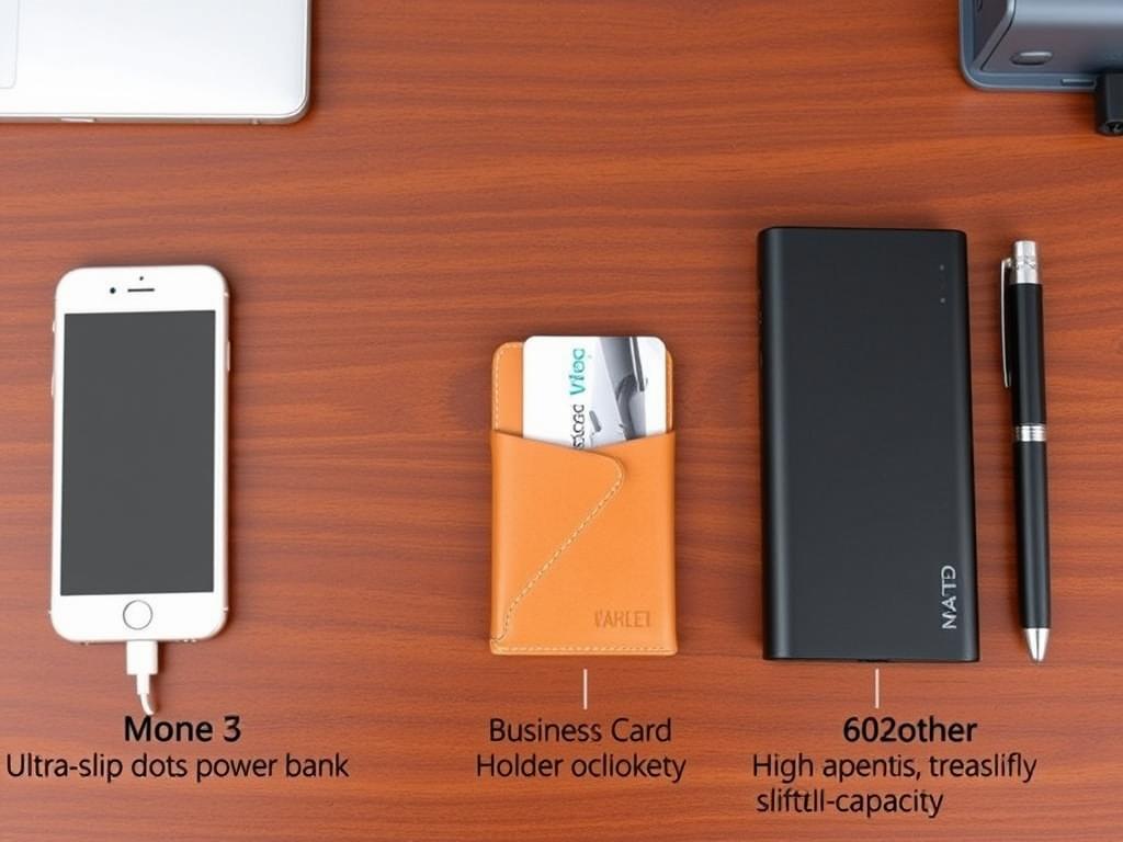 Size comparison of modern portable power banks next to common items