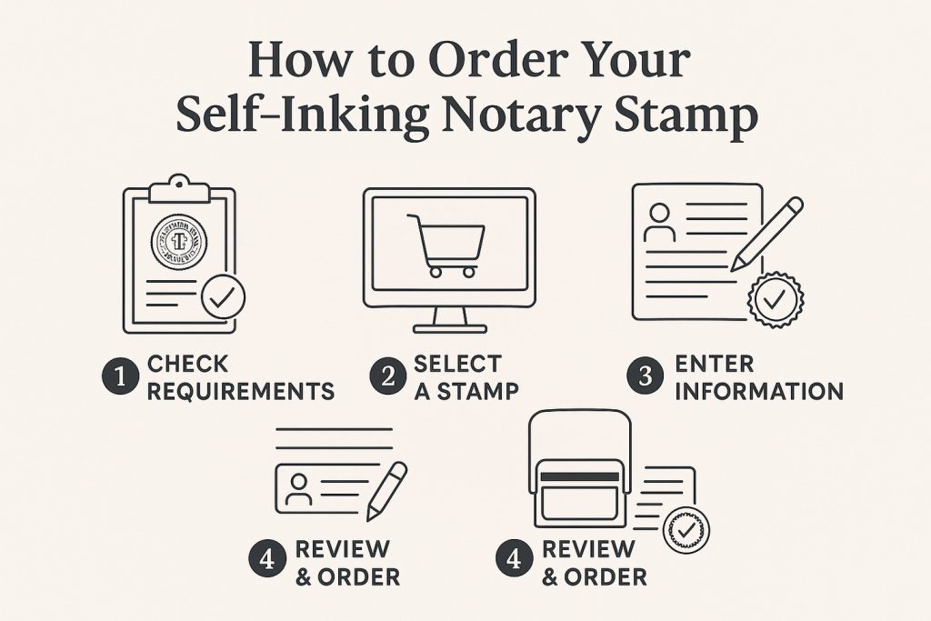 Steps to order self-inking notary stamp